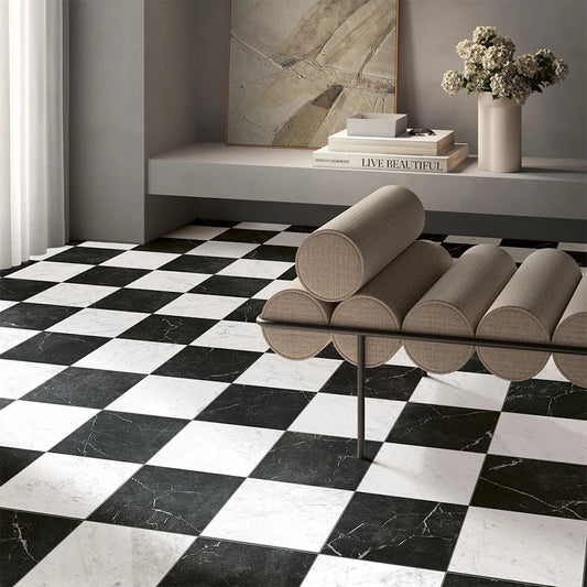 Palazzo Checkerboard | 12" x 12" Porcelain Marble Look Floor & Wall Tile