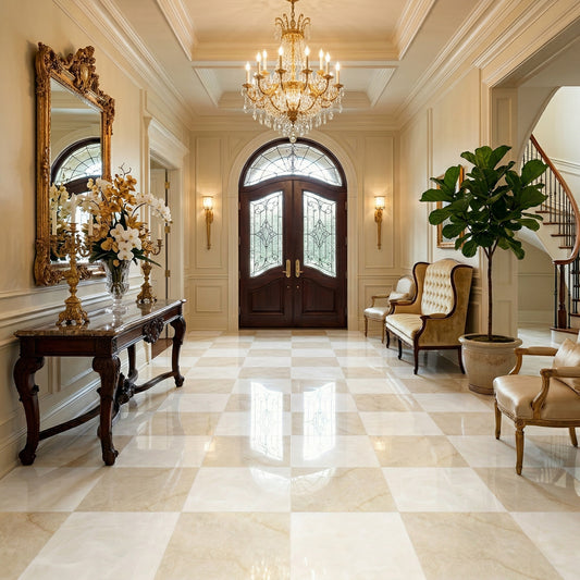 Precious Checkerboard | 24"x24" Marble Look Floor & Wall Tile