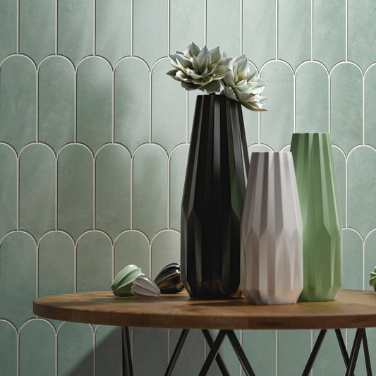 Allure Scale | 3"x8.5" Ceramic Elongated Fan Wall Tile