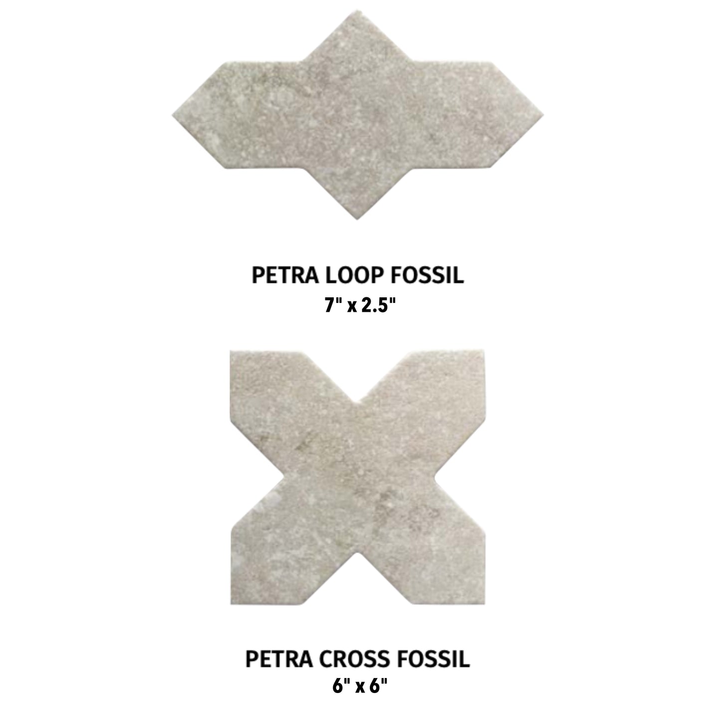 Petra Loop + Cross | 7"x8.5" Porcelain Stone Look Wall & Floor Tile