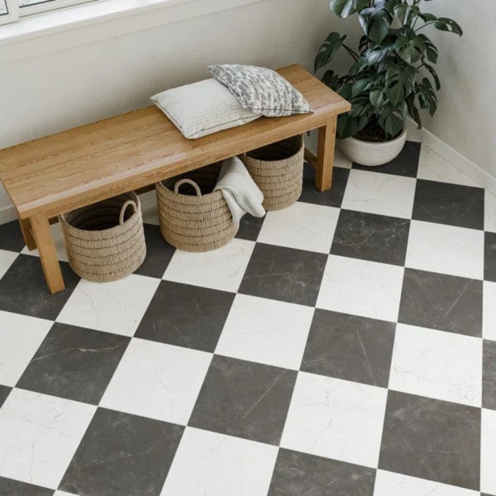 Sophia Checkerboard | 12"x12" Marble Look Tile