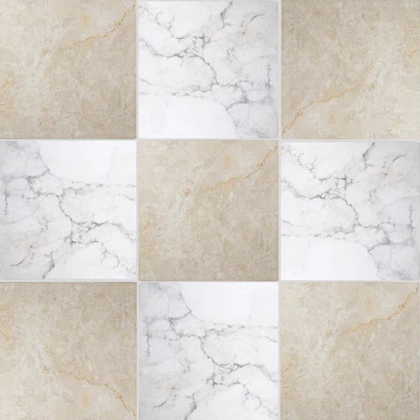 Palazzo Checkerboard | 12" x 12" Porcelain Marble Look Floor & Wall Tile