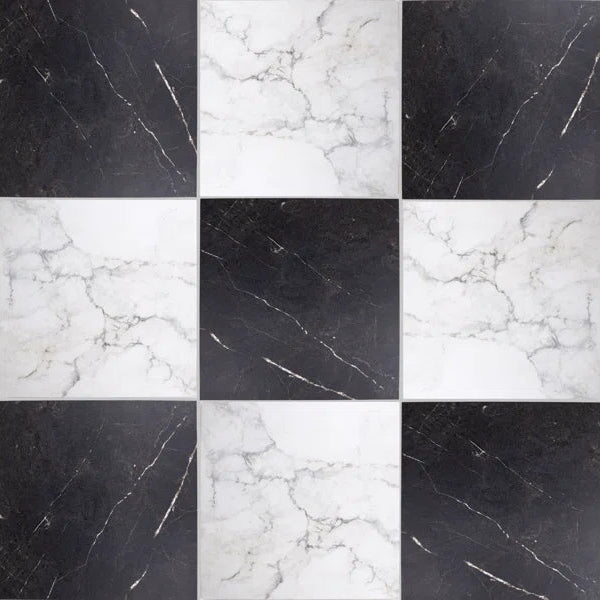Palazzo Checkerboard | 12" x 12" Porcelain Marble Look Floor & Wall Tile