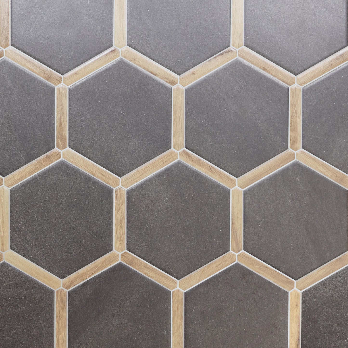 Villa Antica | Grafito Pino 9"x10" Porcelain Hexagon Wall & Floor Tile