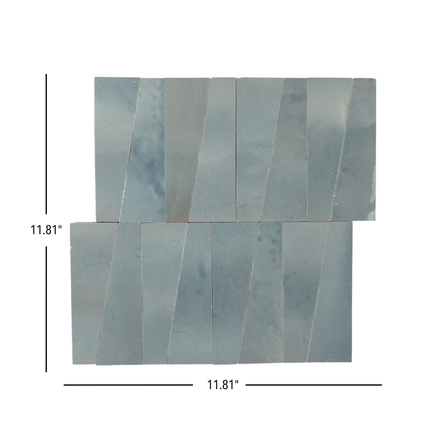 Atlas Zellige | 12"x12" Trapezoid Zellige Look Ceramic Mosaic Wall Tile