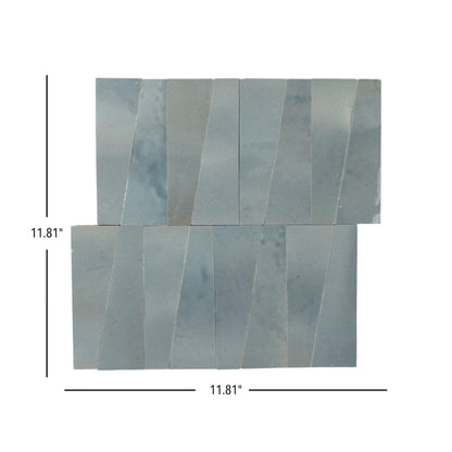 Atlas Zellige | 12"x12" Trapezoid Zellige Look Ceramic Mosaic Wall Tile