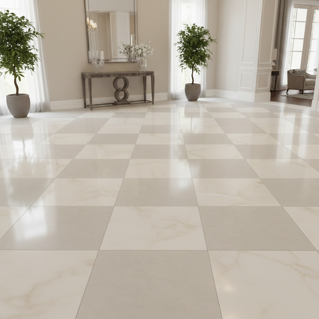 Precious Checkerboard | 24"x24" Marble Look Floor & Wall Tile
