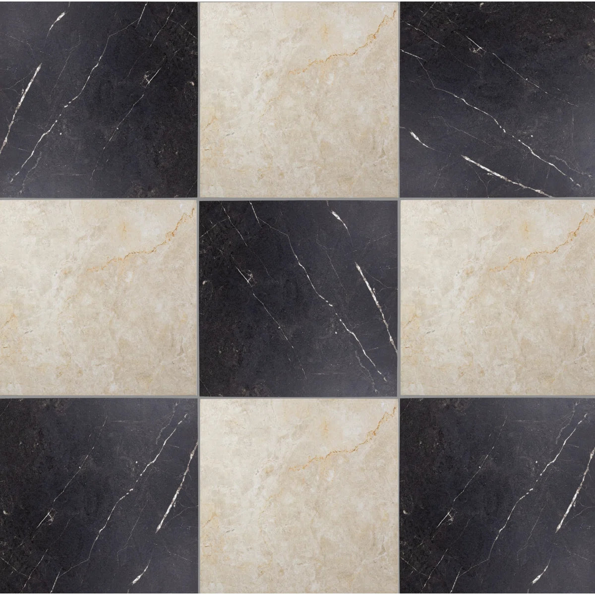 Palazzo Checkerboard | 12" x 12" Porcelain Marble Look Floor & Wall Tile
