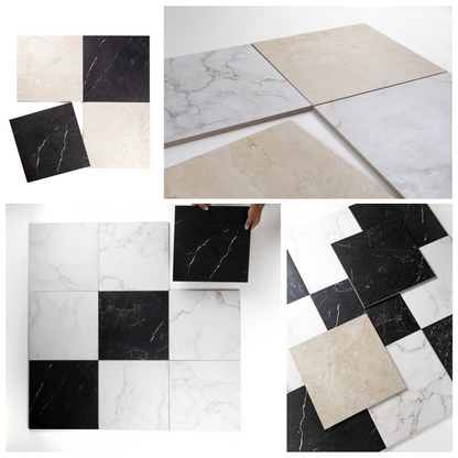 Palazzo Checkerboard | 12" x 12" Porcelain Marble Look Floor & Wall Tile