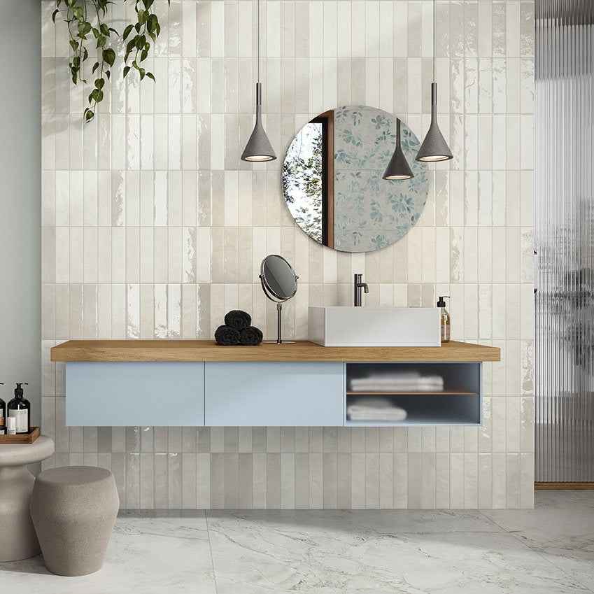 Cecilia | 2.5"x9.5" Porcelain Artisan Wall Tile