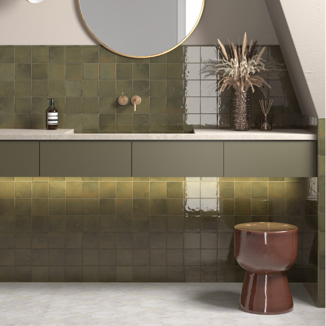 Bohemian Living | 4"x4" Decorative Porcelain Wall Tile