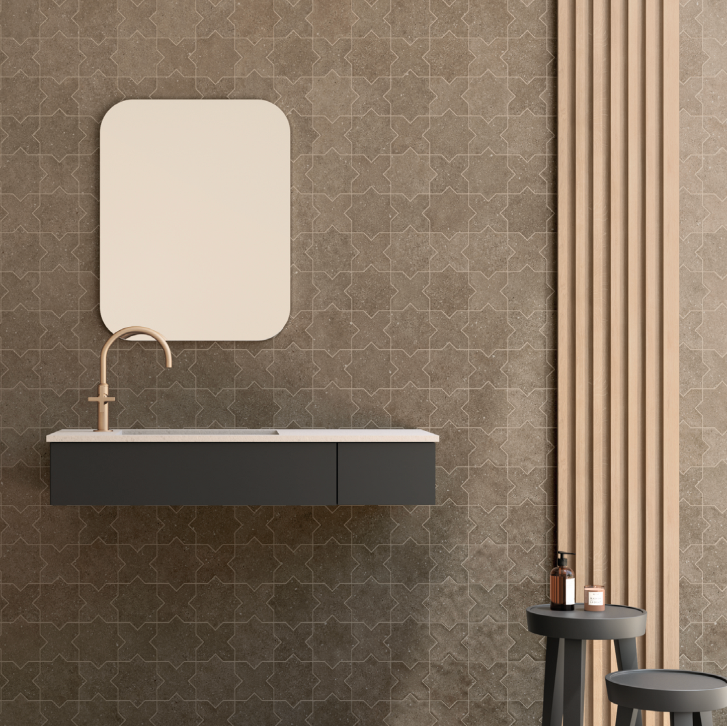 Elda Star+Cross | Porcelain Stone Look Floor & Wall Tile