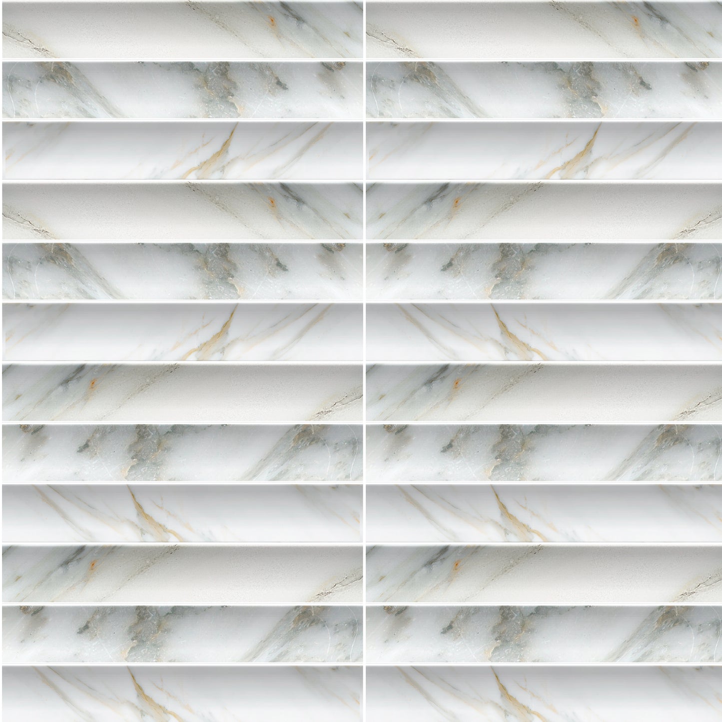 Argos Fluted | 4.5"x9" Porcelain Fluted Marble Look Wall Tile