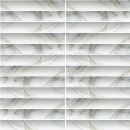 Argos Fluted | 4.5"x9" Porcelain Fluted Marble Look Wall Tile