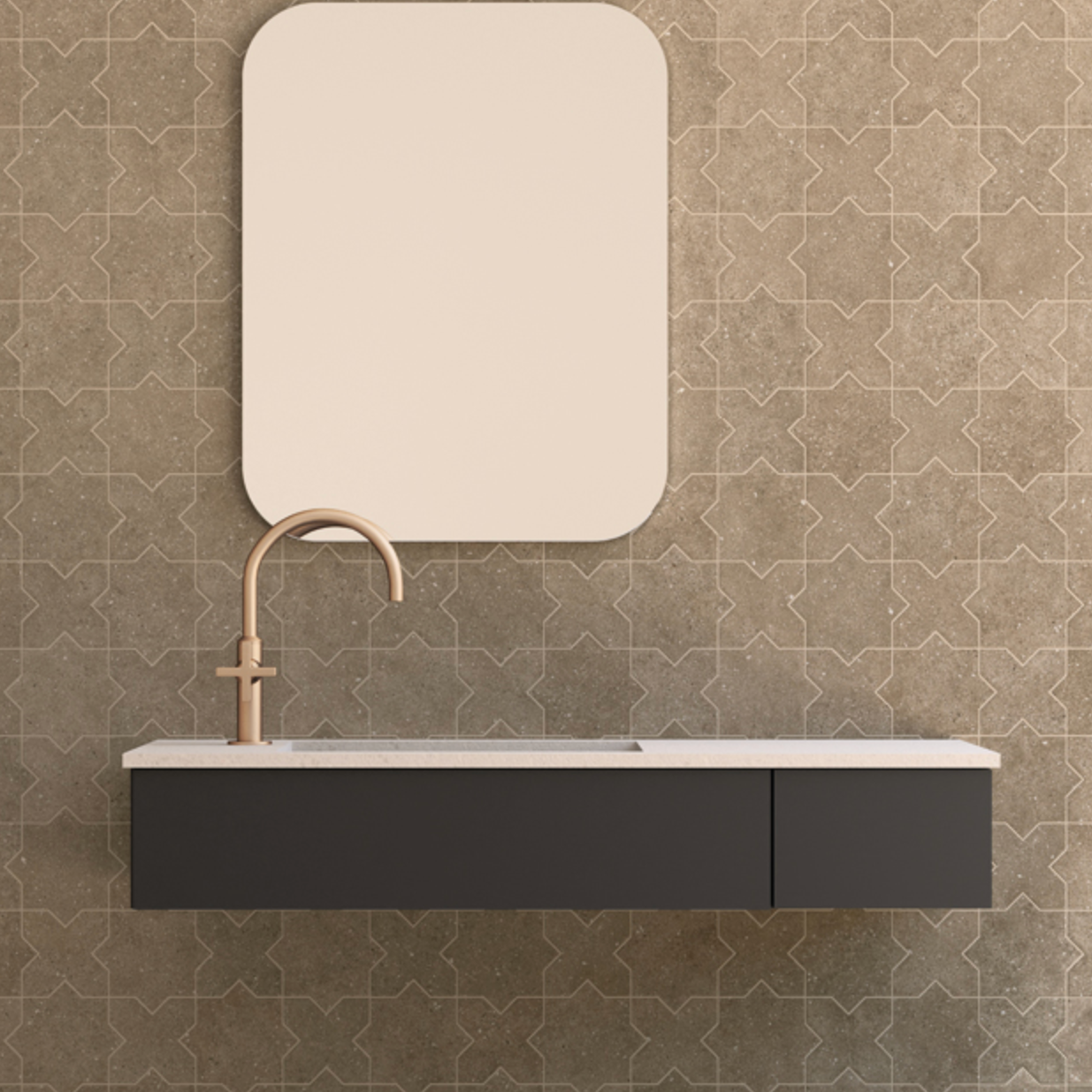 Elda Star+Cross | Porcelain Stone Look Floor & Wall Tile