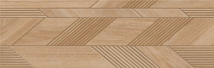 Dimensi | 12"x36" Ceramic Dark Oak Liner Deco Wall Tile