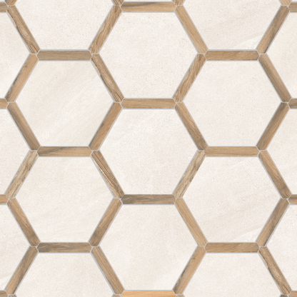 Villa Antica | Oak 9"x10" Porcelain Hexagon Wall & Floor Tile