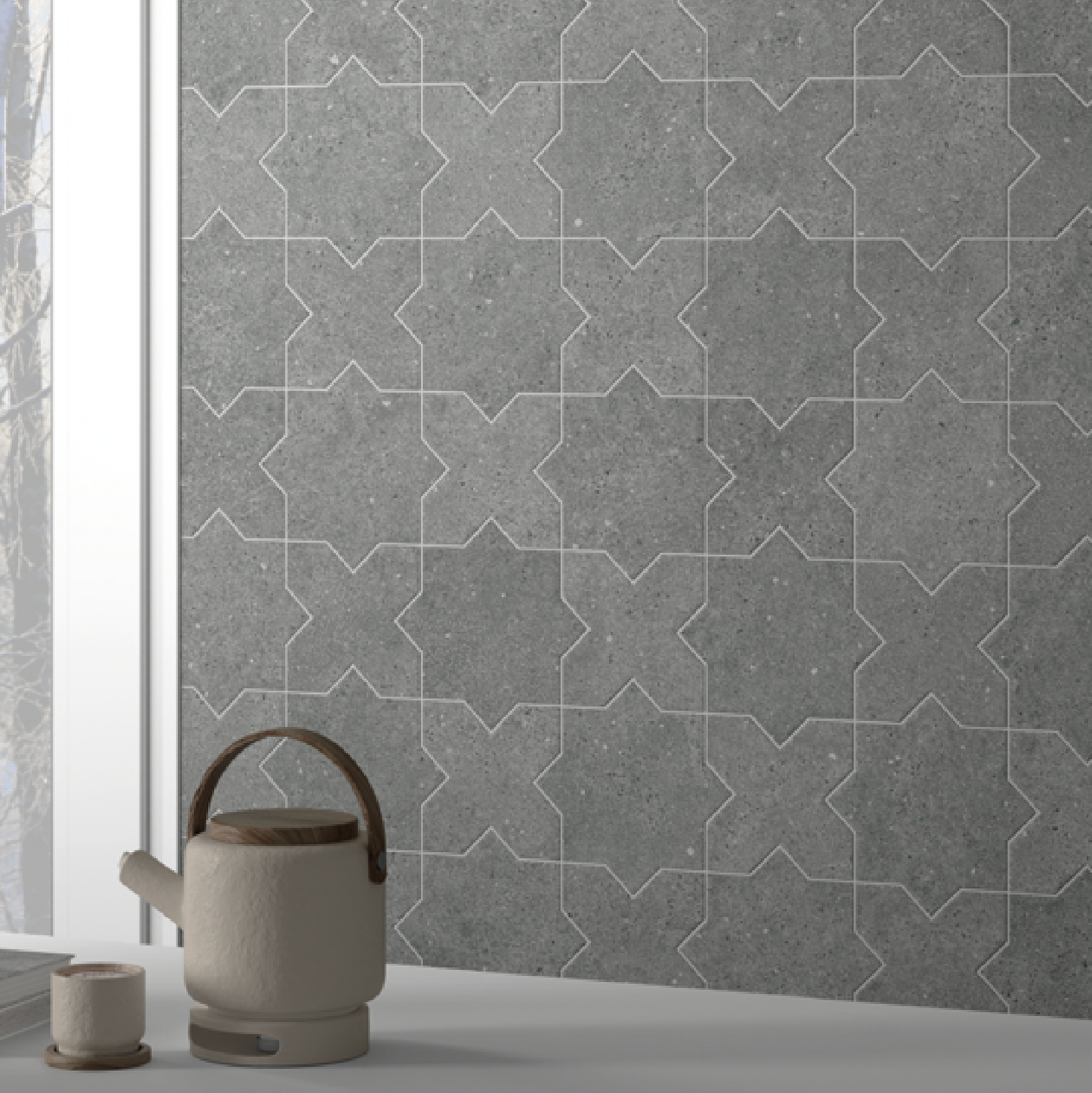 Elda Star+Cross | Porcelain Stone Look Floor & Wall Tile