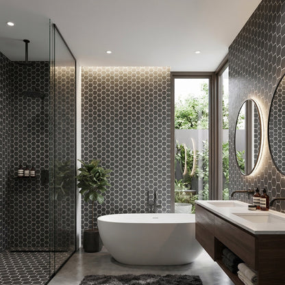 Uptown | 1.5" Hexagon Porcelain Mosaic Tile