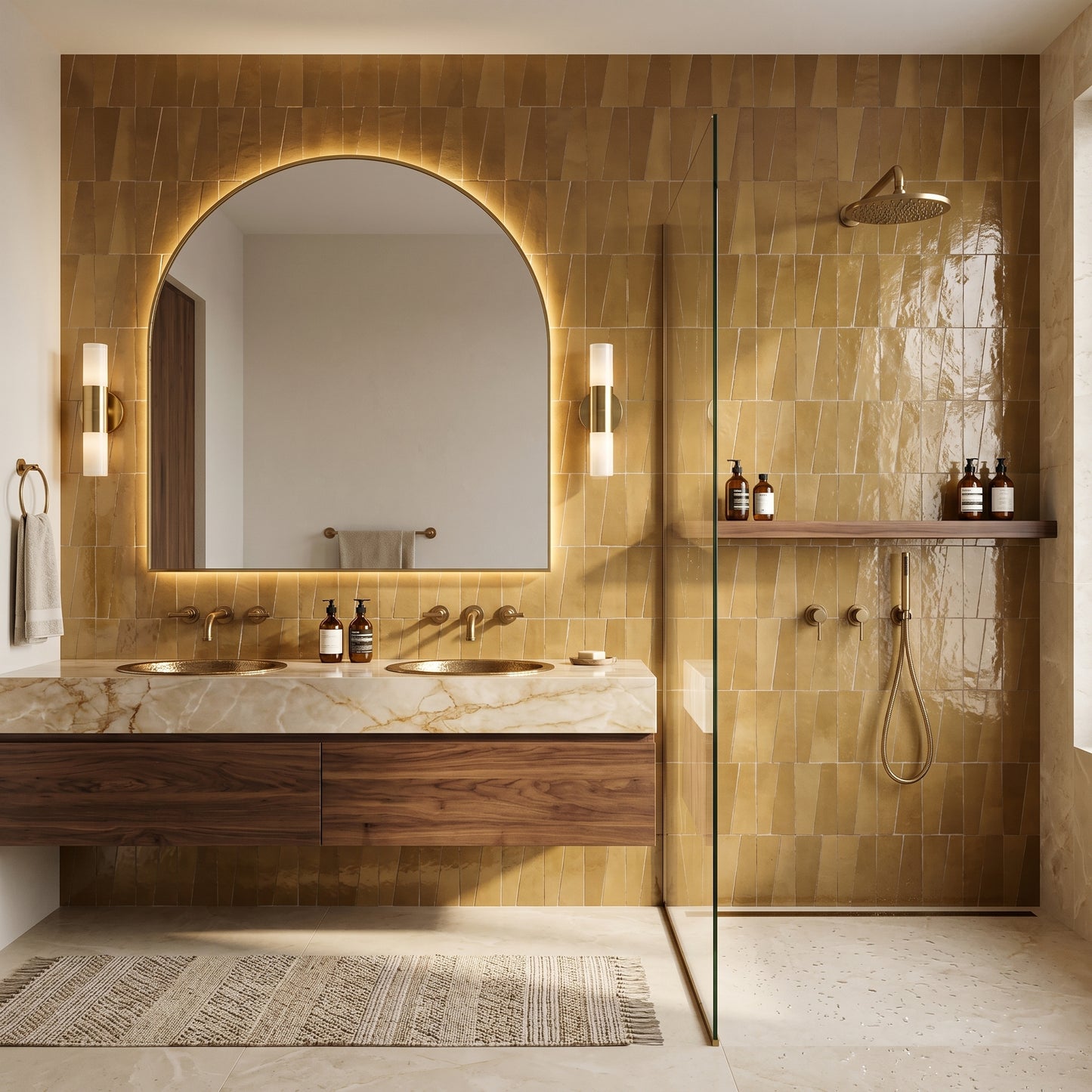 Atlas Zellige | 12"x12" Trapezoid Zellige Look Ceramic Mosaic Wall Tile