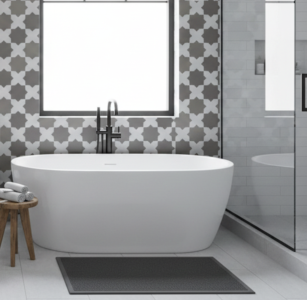 Porto Checker | Porcelain Star+Cross Floor & Wall Tile