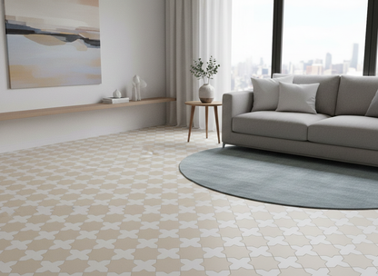 Porto Checker | Porcelain Star+Cross Floor & Wall Tile