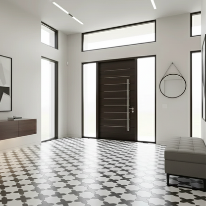 Porto Checker | Porcelain Star+Cross Floor & Wall Tile