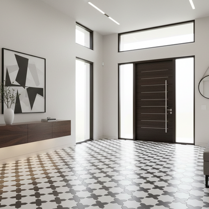 Porto Checker | Porcelain Star+Cross Floor & Wall Tile
