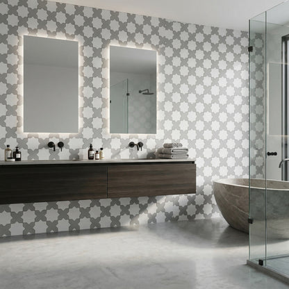 Porto Checker | Porcelain Star+Cross Floor & Wall Tile