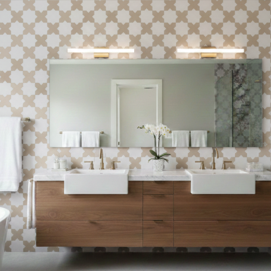 Porto Checker | Porcelain Star+Cross Floor & Wall Tile