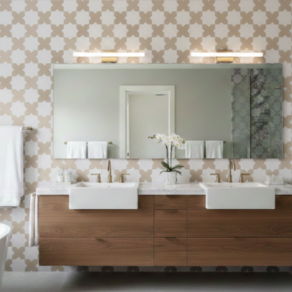 Porto Checker | Porcelain Star+Cross Floor & Wall Tile