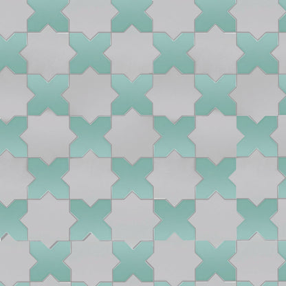 Porto Checker | Porcelain Star+Cross Floor & Wall Tile