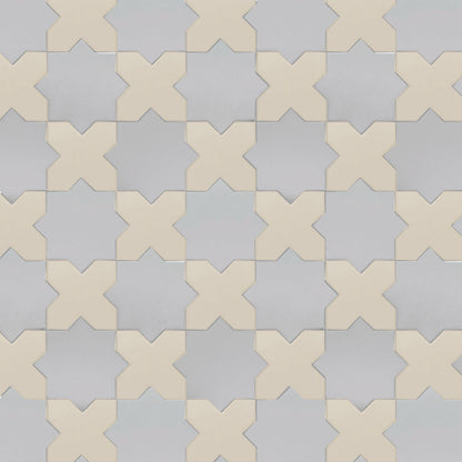 Porto Checker | Porcelain Star+Cross Floor & Wall Tile