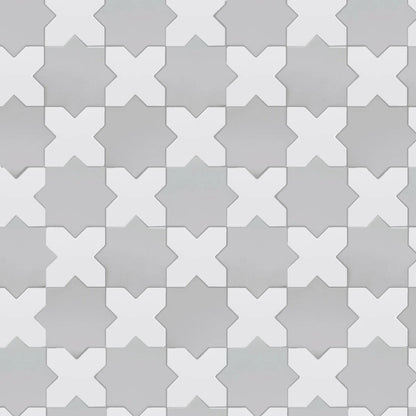 Porto Checker | Porcelain Star+Cross Floor & Wall Tile