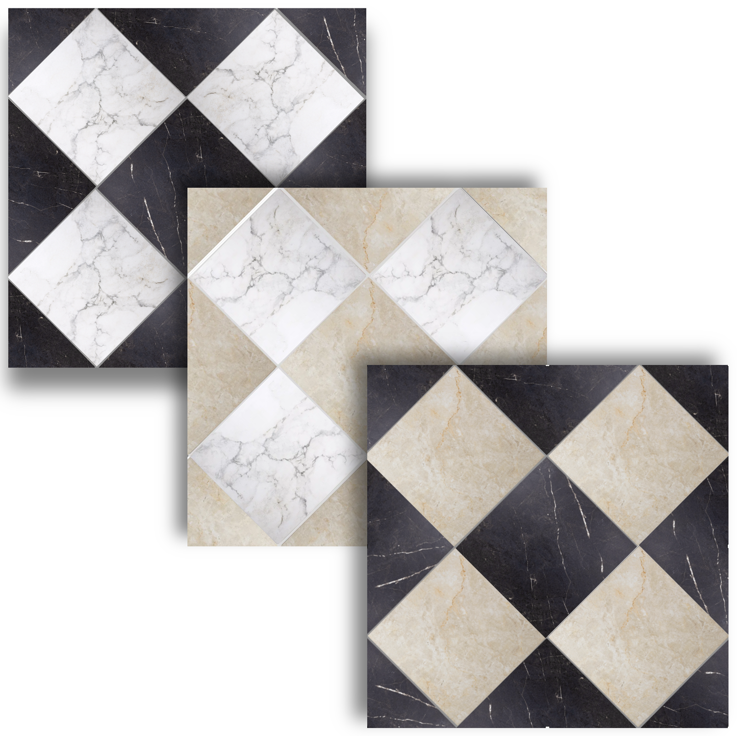 Palazzo Checkerboard | 12" x 12" Porcelain Marble Look Floor & Wall Tile