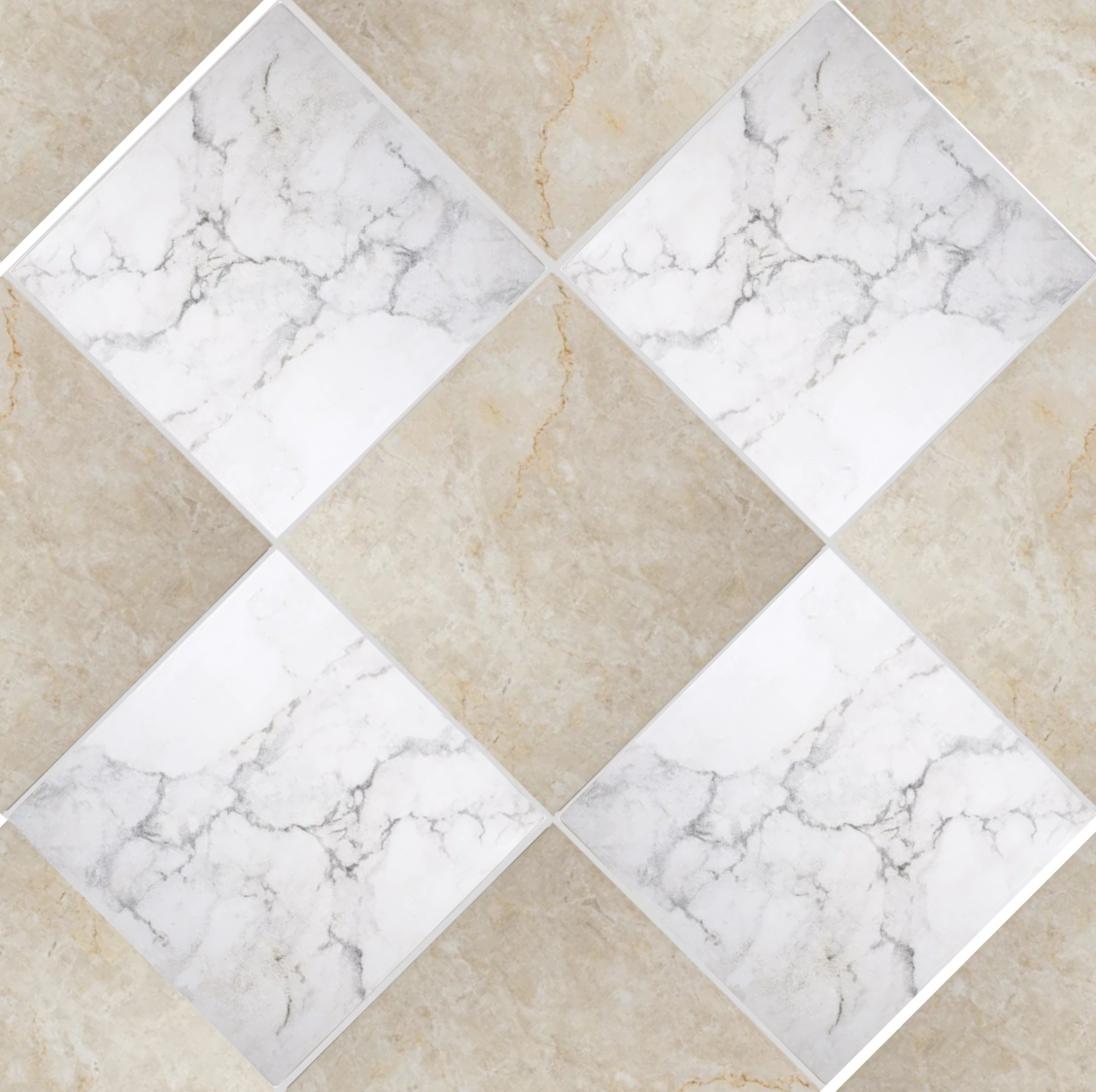 Palazzo Checkerboard | 12" x 12" Porcelain Marble Look Floor & Wall Tile