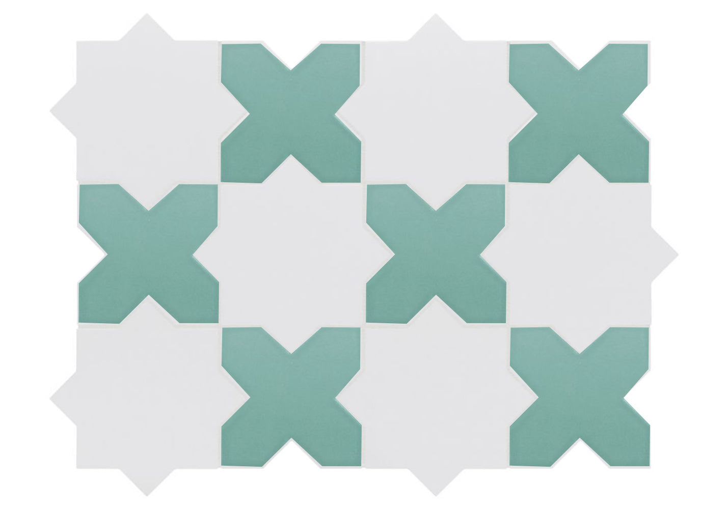 Porto Checker | Porcelain Star+Cross Floor & Wall Tile