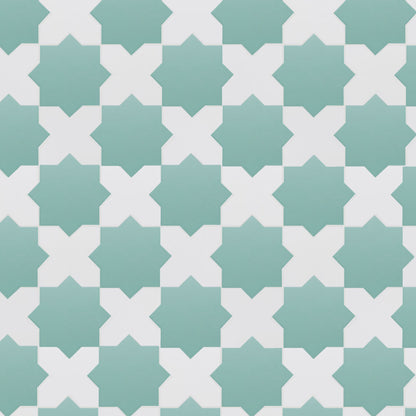 Porto Checker | Porcelain Star+Cross Floor & Wall Tile