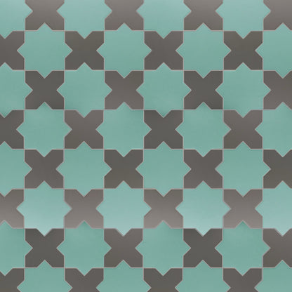 Porto Checker | Porcelain Star+Cross Floor & Wall Tile