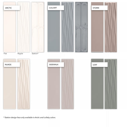 Kreative Studio | 4"x16" Porcelain Ripple Deco Wall Tile