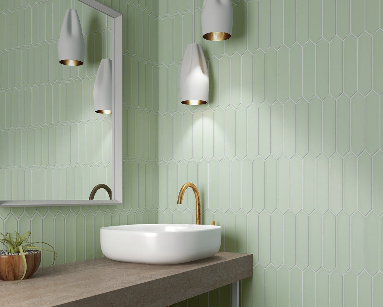 Lanse Picket | 2"x10" Elongated Hex Wall Tile