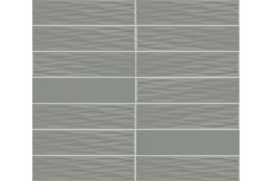 Kreative Studio | 4"x16" Porcelain Ripple Deco Wall Tile