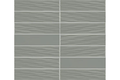 Kreative Studio | 4"x16" Porcelain Ripple Deco Wall Tile