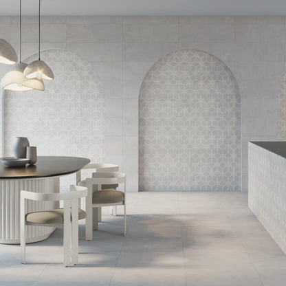 Dimensi | 12"x36" Ceramic Moon Concave Deco Wall Tile