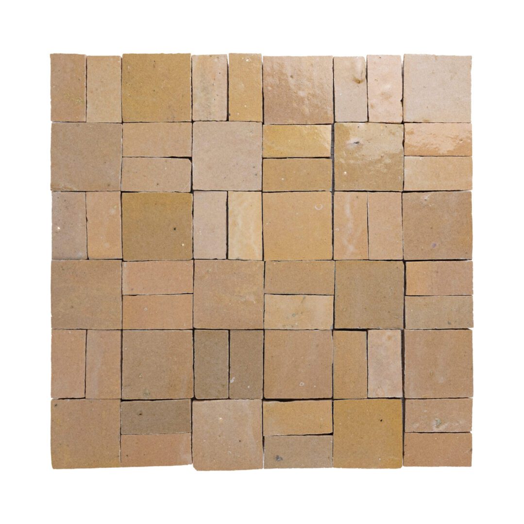 Zellige Moderne | 12"x12" Crosshatch Terracotta Mosaic Tile