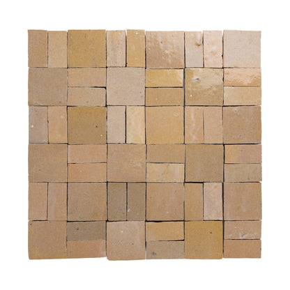 Zellige Moderne | 12"x12" Crosshatch Terracotta Mosaic Tile