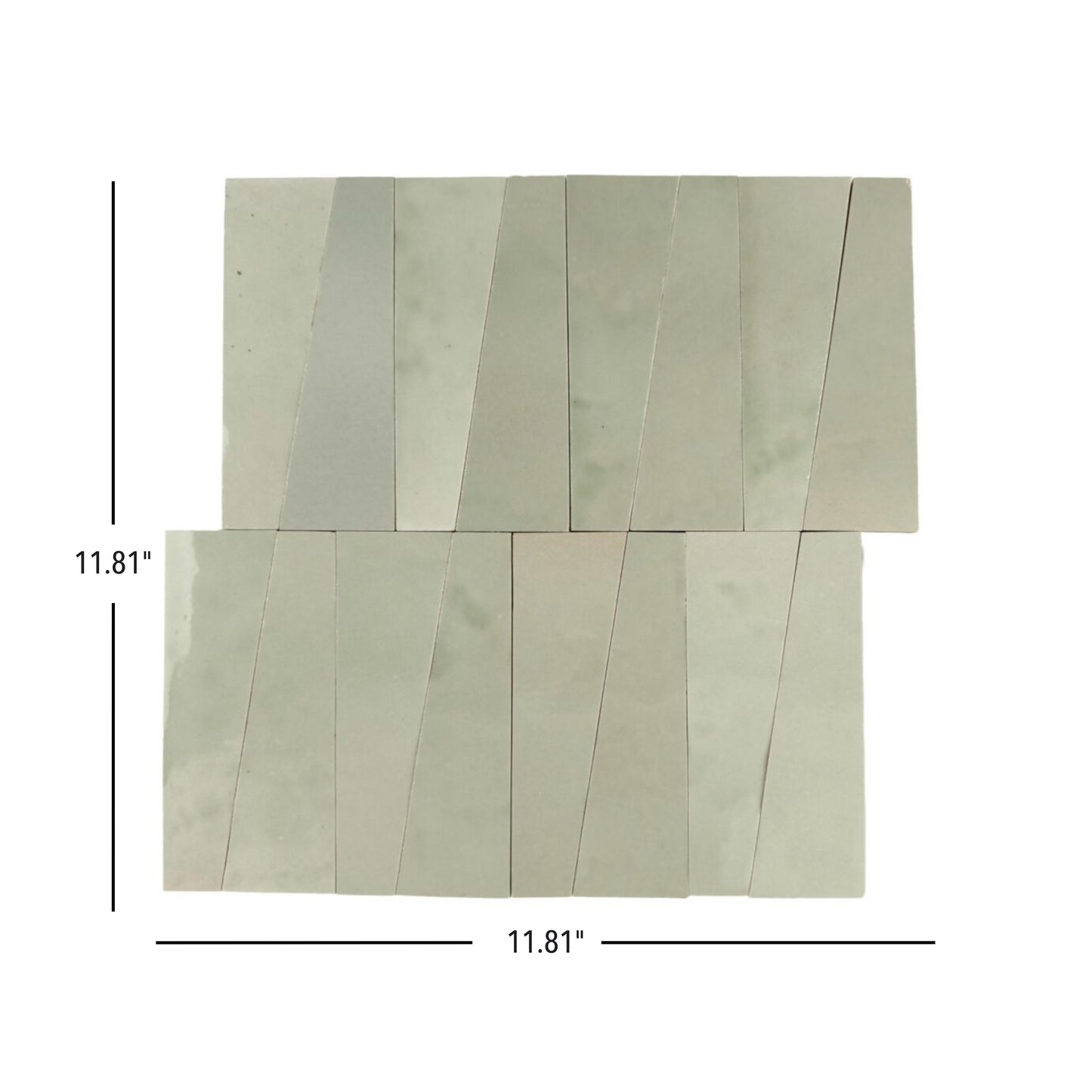 Atlas Zellige | 12"x12" Trapezoid Zellige Look Ceramic Mosaic Wall Tile