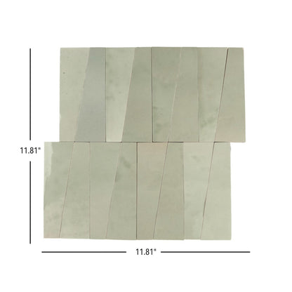 Atlas Zellige | 12"x12" Trapezoid Zellige Look Ceramic Mosaic Wall Tile