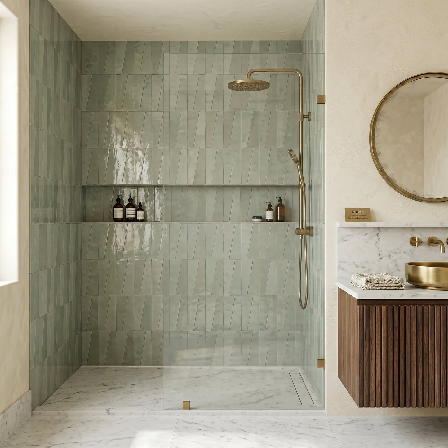 Atlas Zellige | 12"x12" Trapezoid Zellige Look Ceramic Mosaic Wall Tile