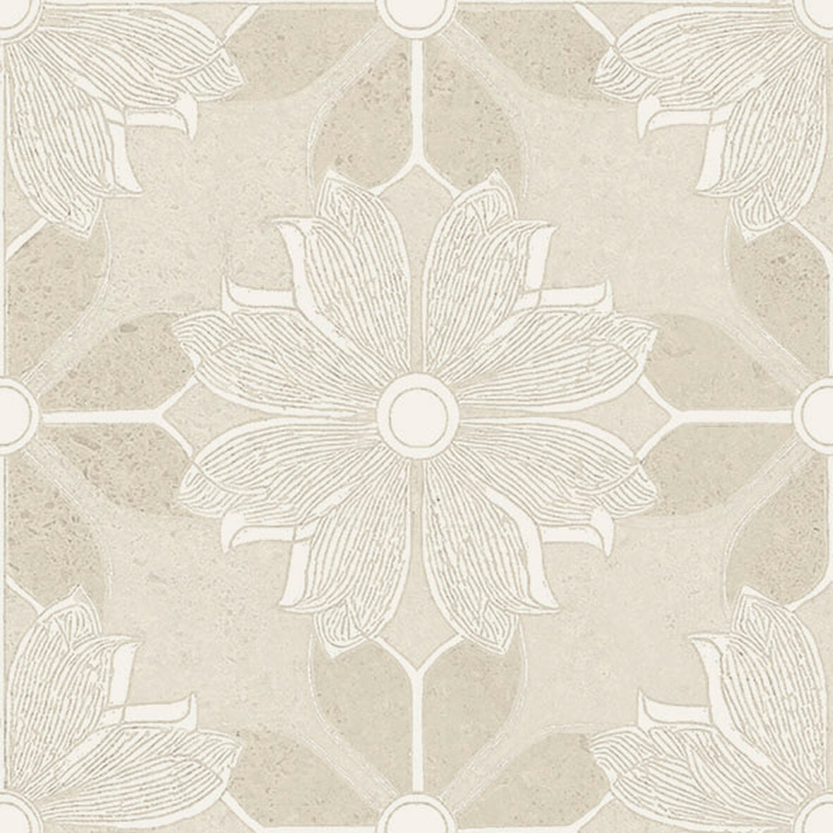 Flora Moda | 6"x6" Serena Porcelain Encaustic Look Floor & Wall Tile
